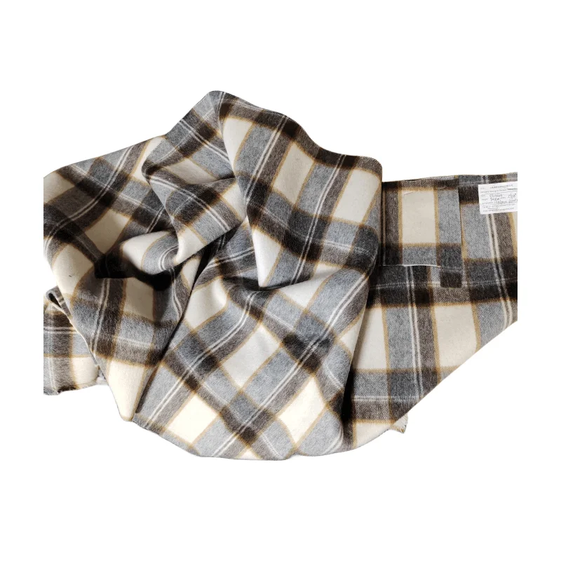 Double-faced popular plaid style Woolen fabric Hot selling high quality  Alpaca wool fabric for men women girls coats jackets
