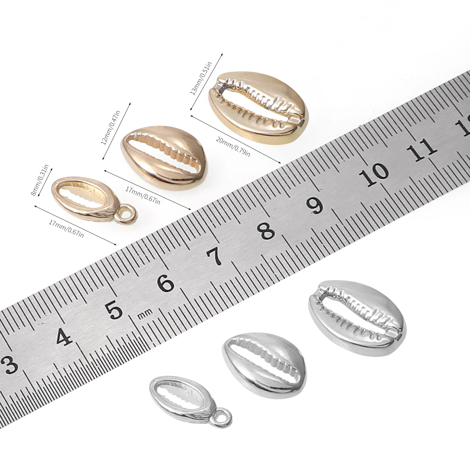 Metallic Cowrie Shell Beads Seashell Beads Diy Bracelet Anklet Handmade Craft Jewelry Making Charms Plastic Ccb Beads