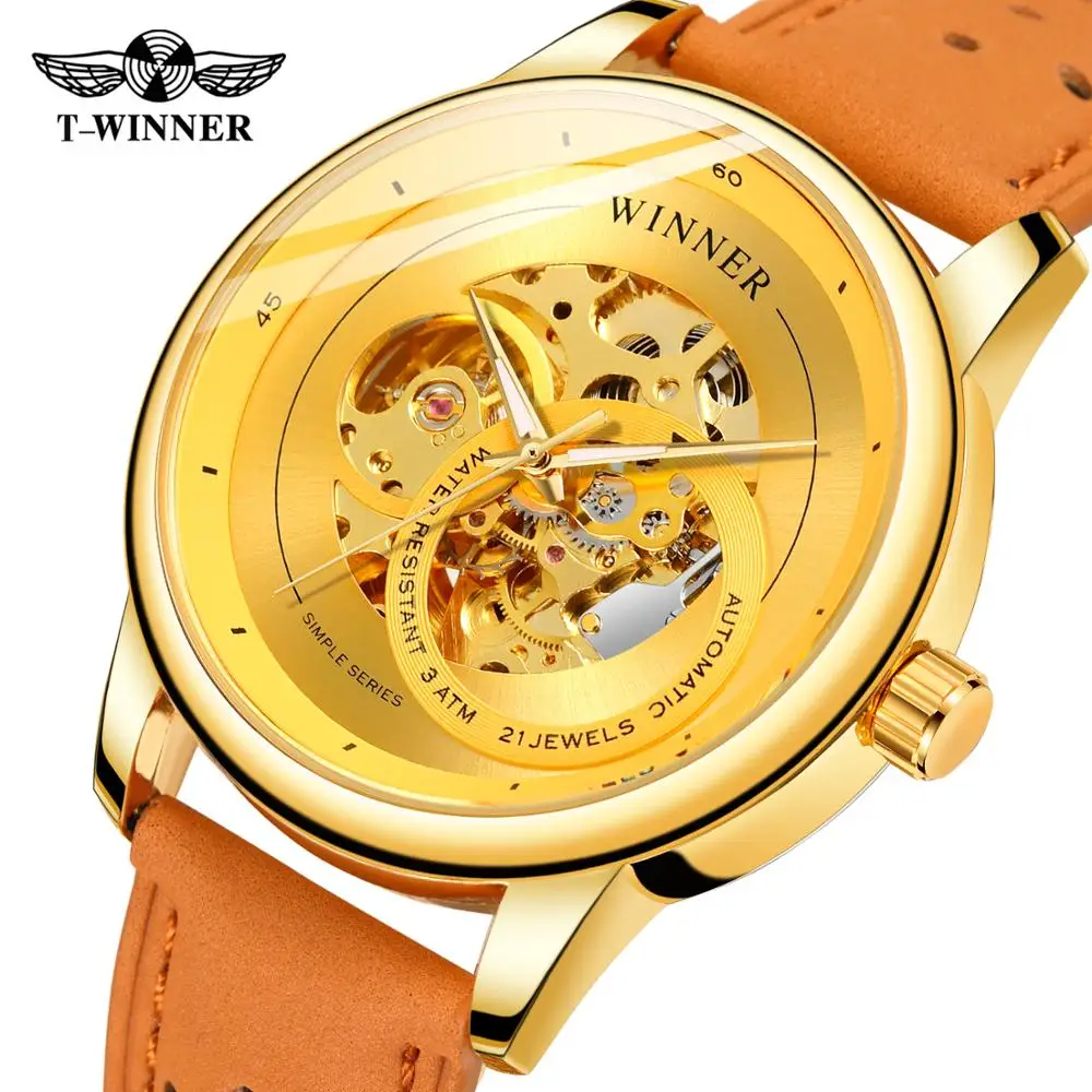 T-winner factory wholesale luxury men watch automatic water resistant OEM wristwatch