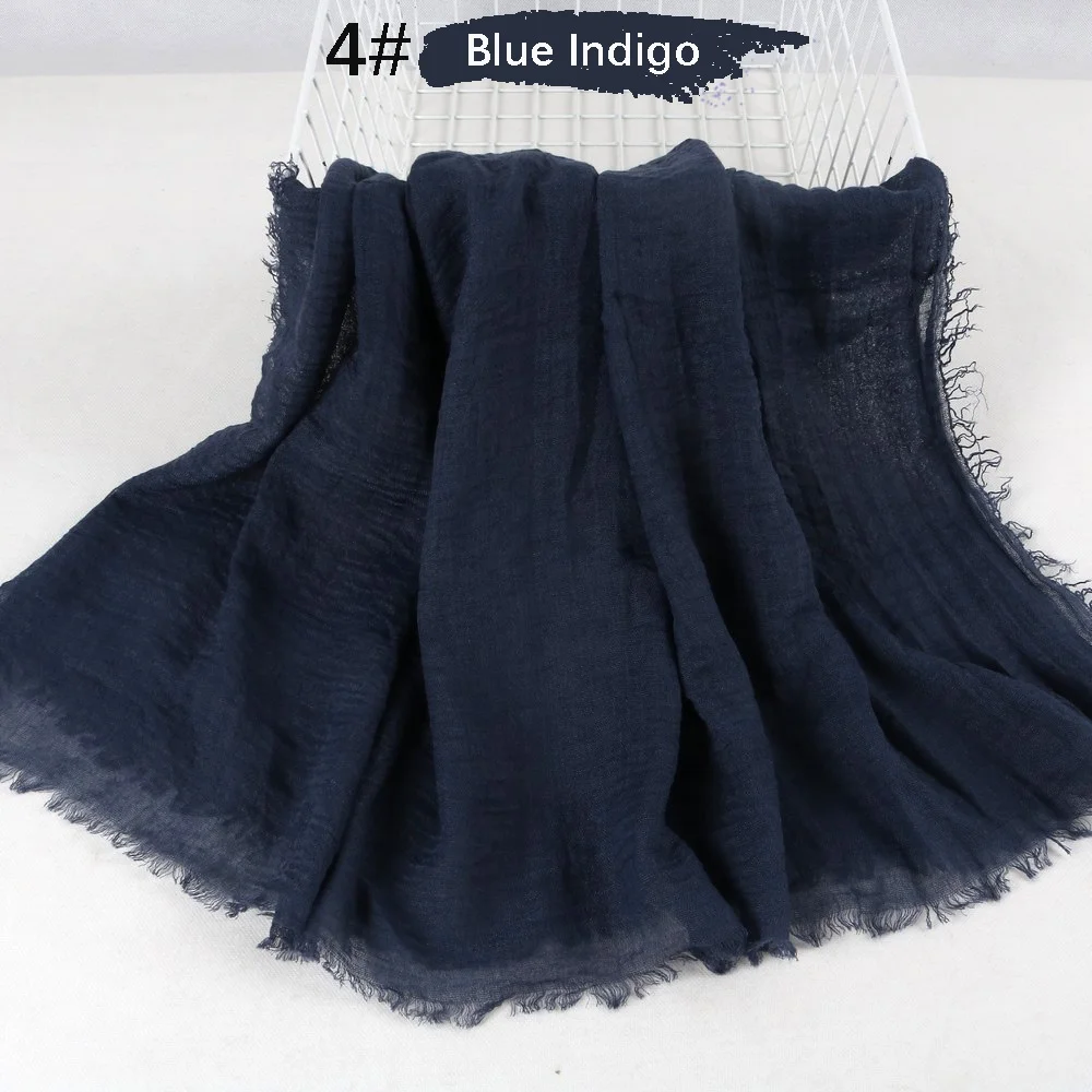 Однотонный длинный мусульманский хиджаб, шарфы, простые шарфы, мягкая хлопковая потертая дышащая повязка на голову, хиджаб, другие шарфы