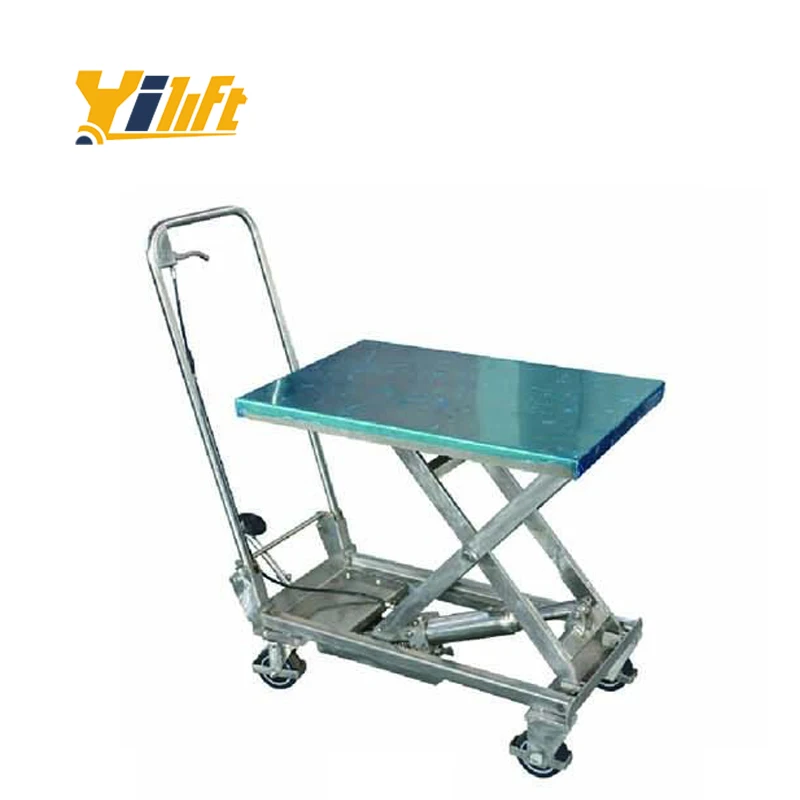 100% Quality Guarantee Bsa10 100kg Aluminum Scissor Lift Table With Two Brakes