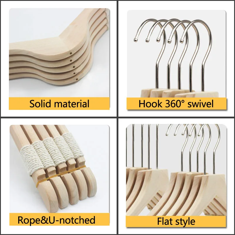 Personalized luxury space saving closet hanger wood 20 pack bamboo premium wooden clothes hanger