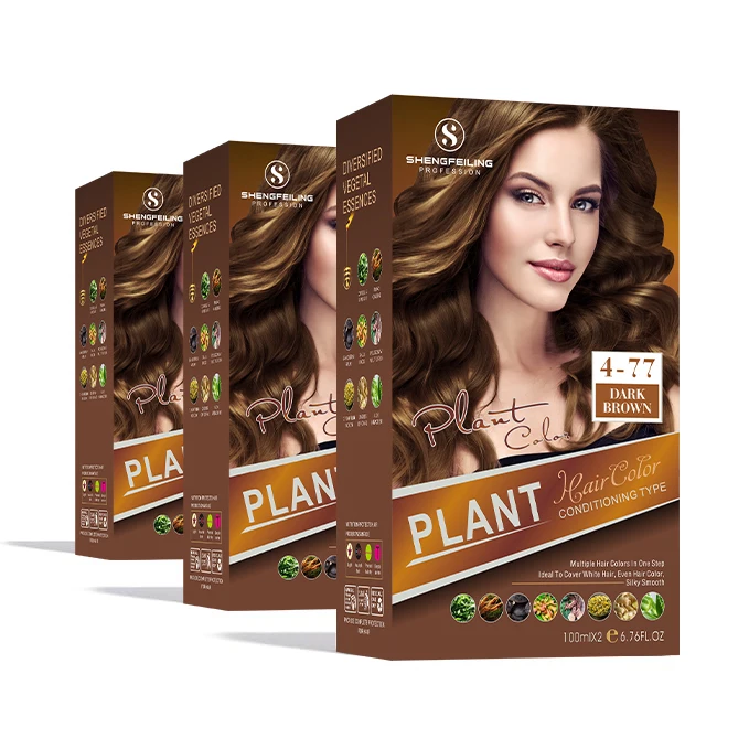 Factory Organic Herbal Dark Brown Semi-Permanent Hair Dye Cream Fashion Salon Private Label Natural  Hair Coloring Cream