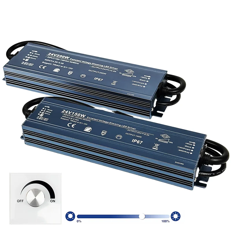 Wholesale Waterproof Ip67 Switching Power Supply 24V 150W Led Driver 200W Triac Dimming 100W Led Driver