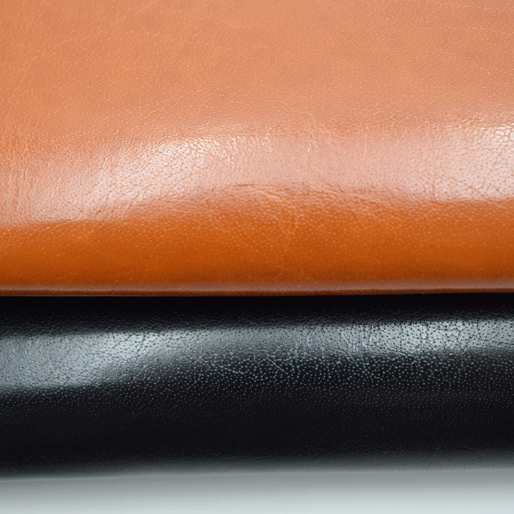 Smooth oily Color Changing pin grain PU Imitation Leather  for men handbag purse