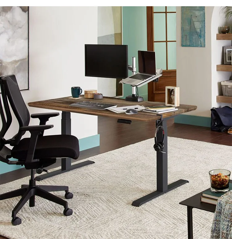 luxury adjustable height high tech executive electric lift standing desk frame sit stand up computer office desk