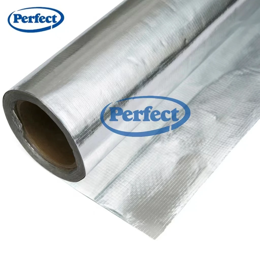 Vapour Barrier Insulated Fabric Aluminum/Metallized Woven Fabric Foil Heat Insulation Material For Roof