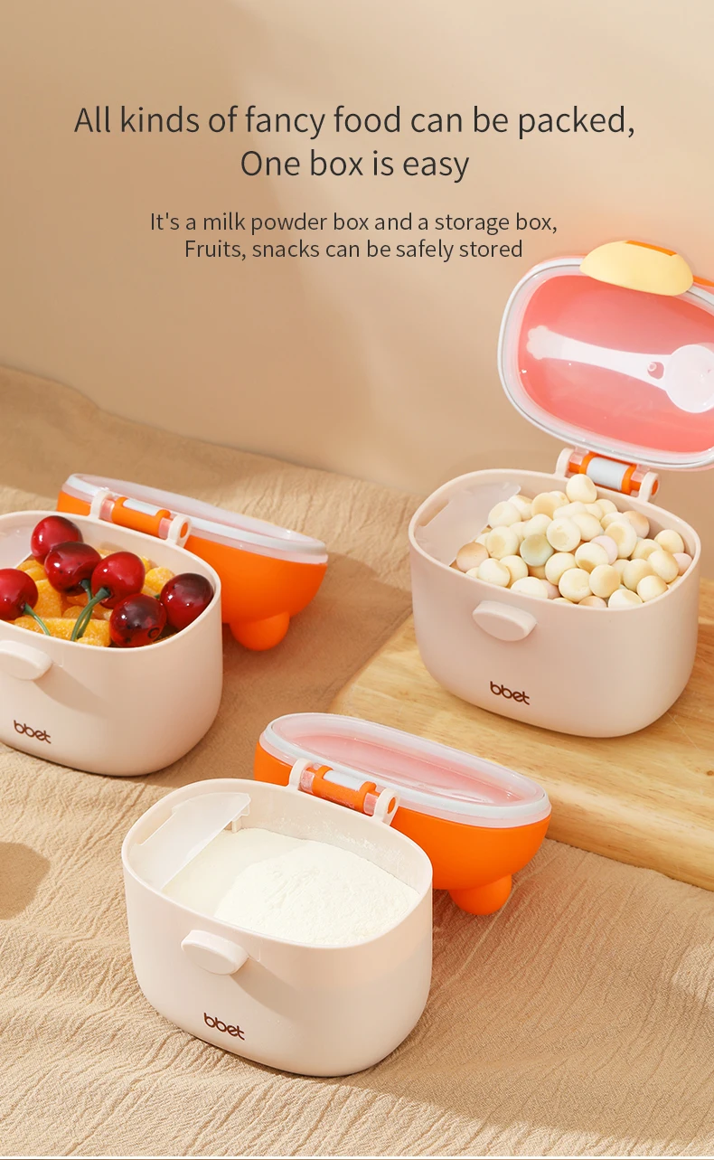 Food Grade baby milk powder/food/snack storage box Food container Reusable toddle kids snack container