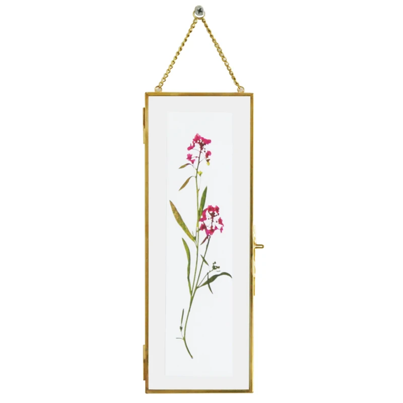 A variety of shapes hanging wall glass frame photo memorial, brass + glass material