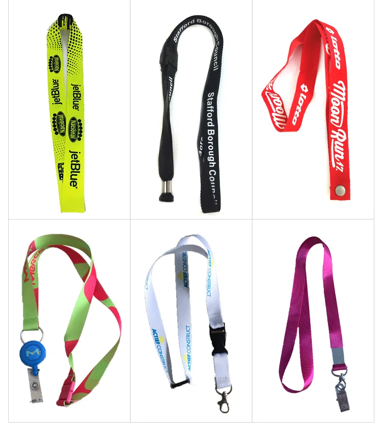 Printed phone neck lanyard polyester sublimation free sample custom lanyard logo