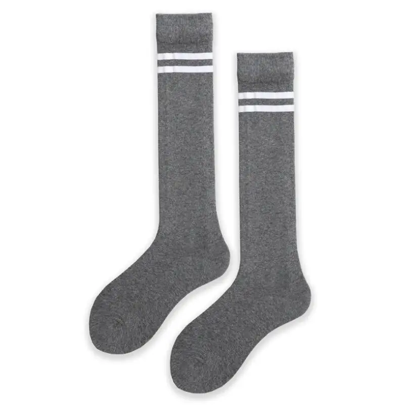 Striped Knee High Socks for Women Girls Wholesale Fashion Student April Summer Thin Sport Cotton Long Ankle Socks
