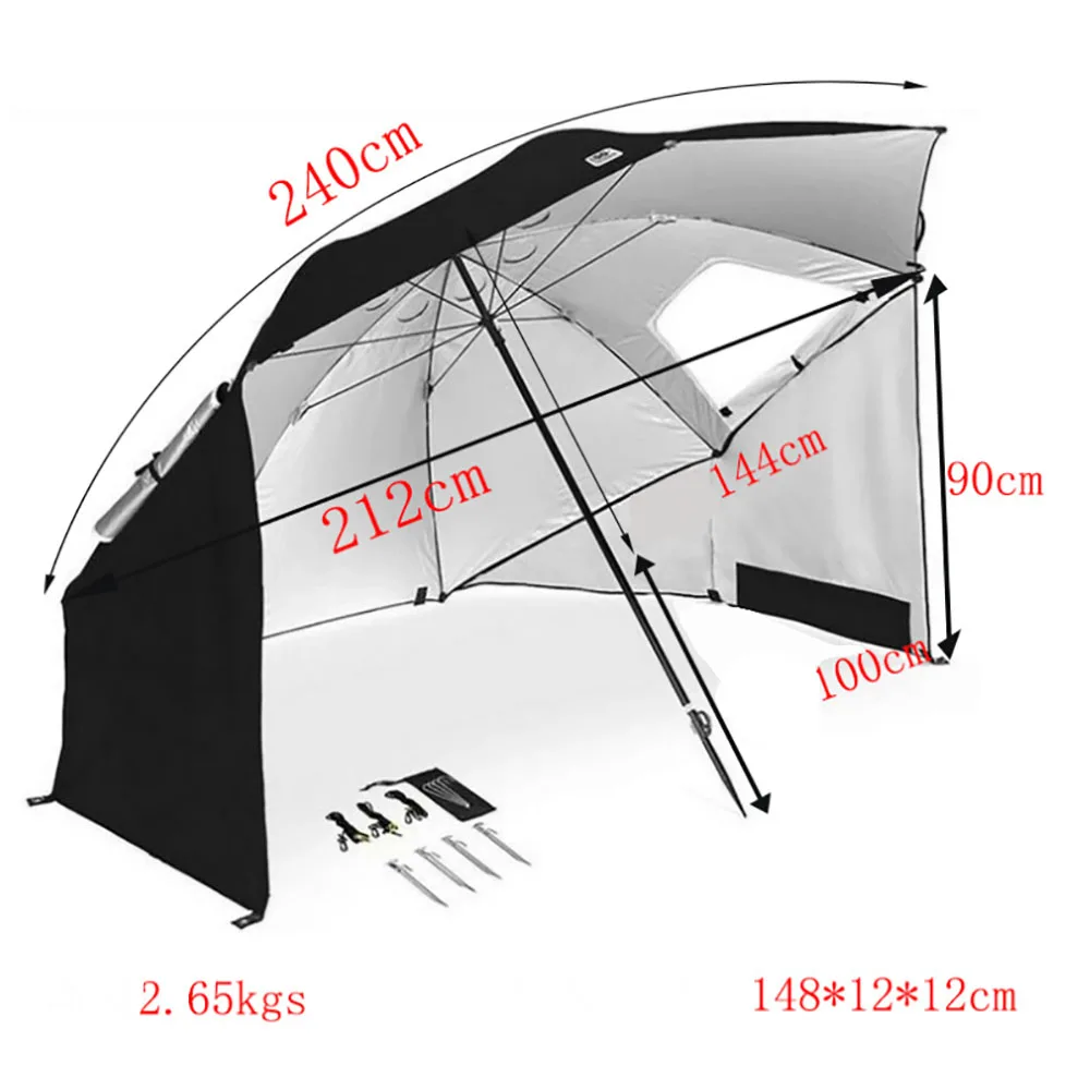 Outdoor Waterproof Folding Sport-Brella Shelter Beach Sun Umbrella with Custom LOGO