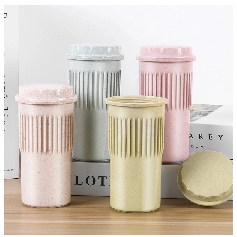 Не содержит Бисфенол А, легкая Экологически чистая чашка для питья из пшеничного волокна с герметичной крышкой