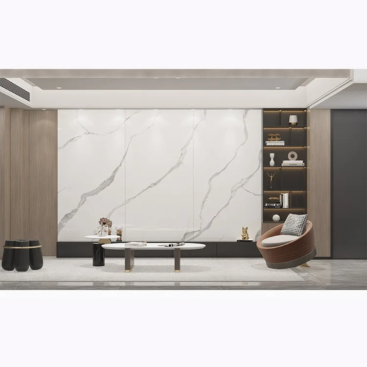 Manufactory Big Size White Calacatta Marble Large Sintered Stone Porcelin Floor Slabbig slab