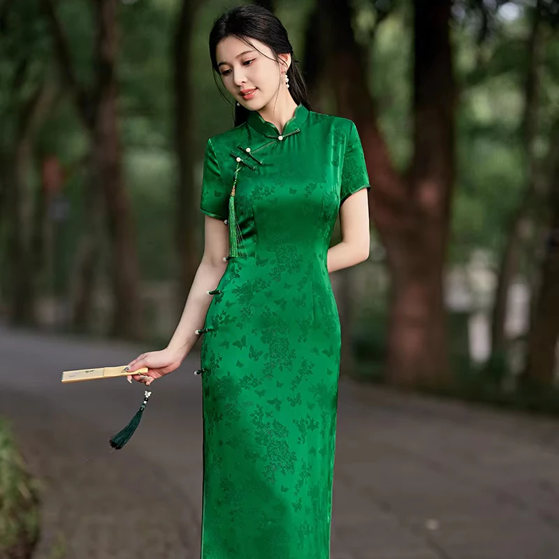 Delicate Colors chinese traditional cheongsam dress elegant women Chinese style qipao