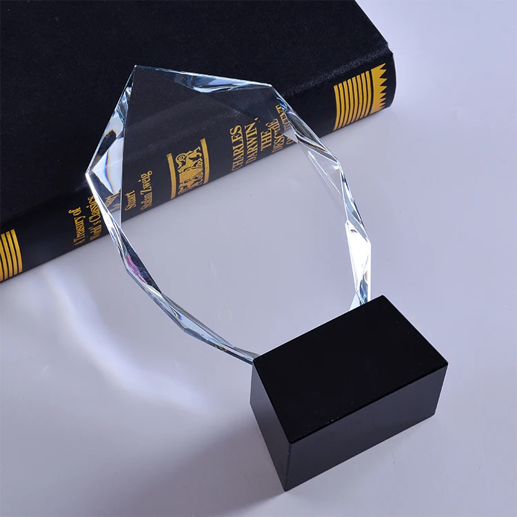 Custom Design High Quality Best Selling Crystal Clear Oscar Award Trophy With Black Base