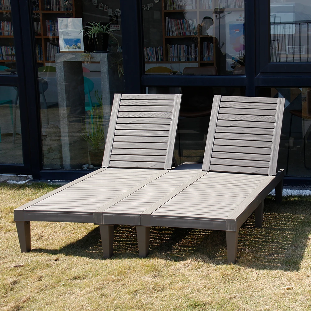 Wholesale double lounger uv protected back adjustable outdoor furniture sunbed