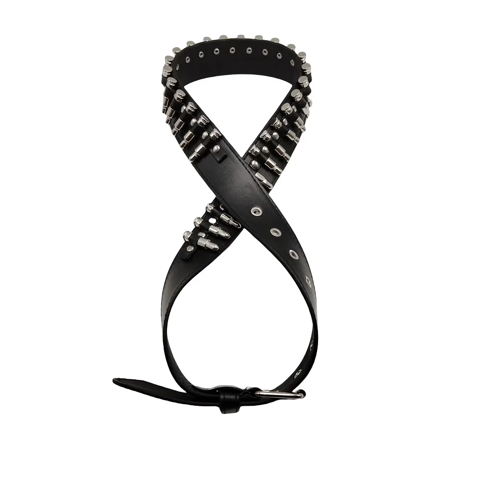 Fashion Metal Bullet Rivets European American Style Alloy Buckle Women PU Belts