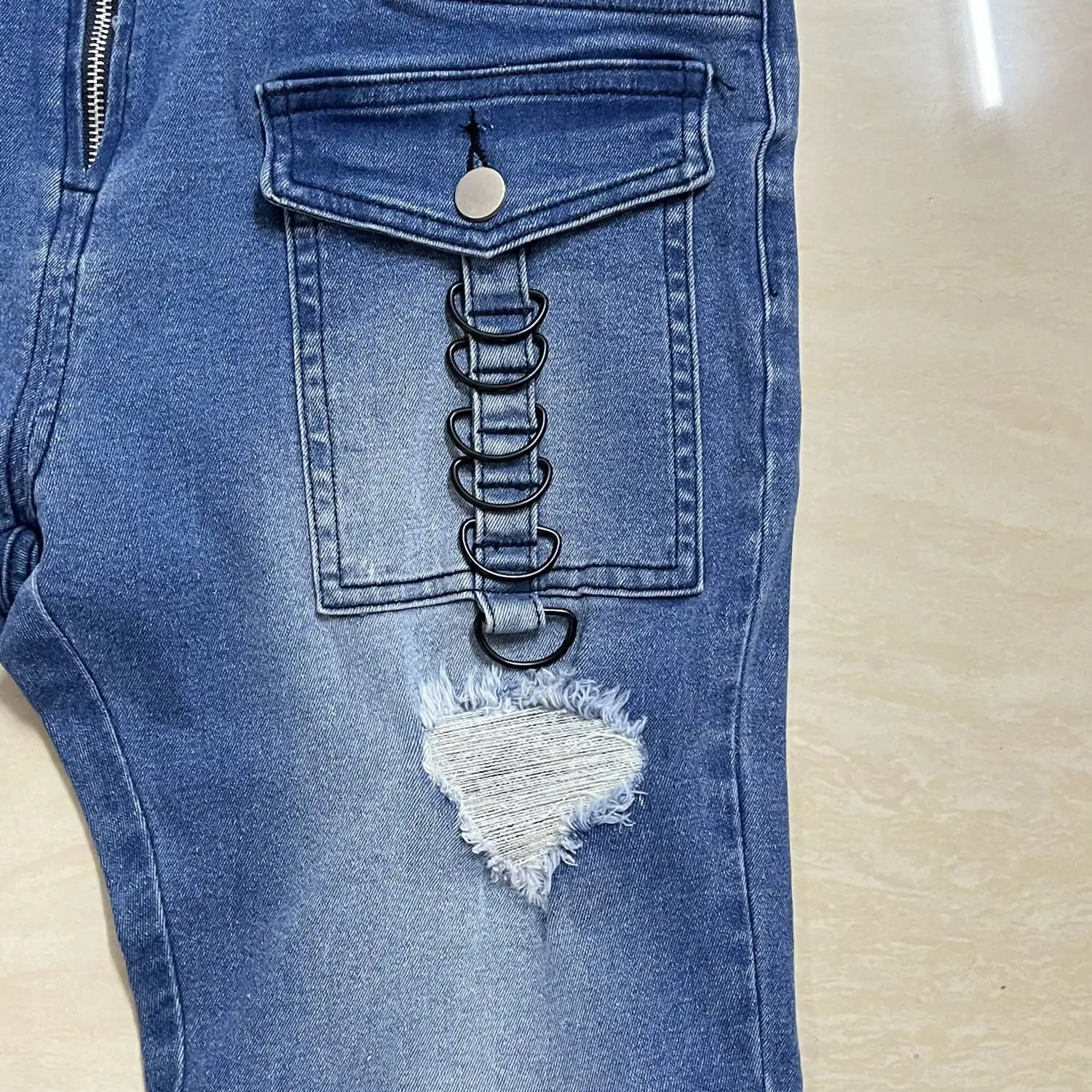 Men Jeans Trouser Motorcycle Small Feet Biker Jeans Streetwear Skinny Designer Denim Pants