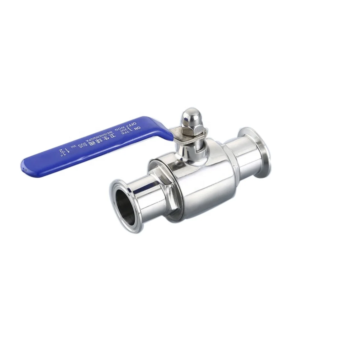 Sanitary Control Valve Stainless Steel 2 Way Tri Clamp Direct Way Ball Valve for Food Beverage Quick Connect Ball Valve