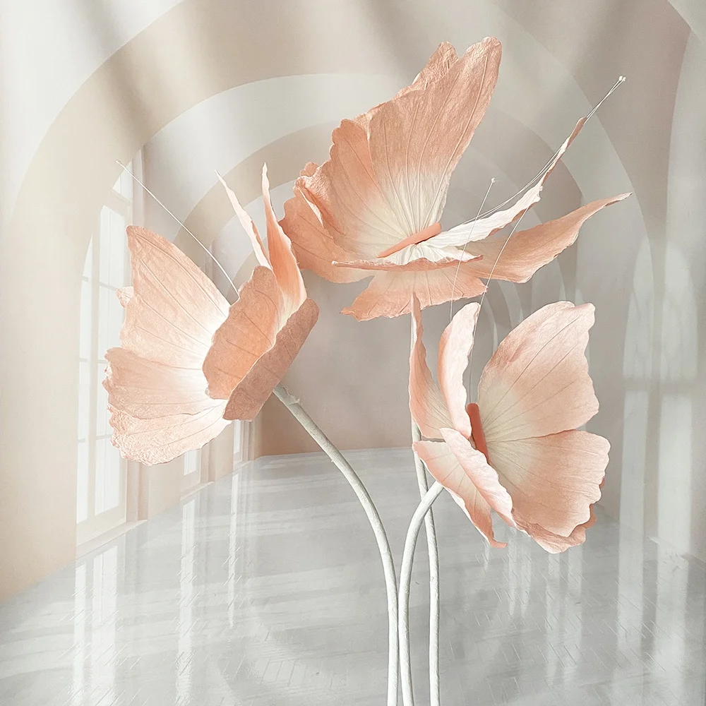 Wholesale Artificial Giant Paper Flower With Stand Decoration For Wedding Event Store Shop Stage Display Hand Made Paper Iris