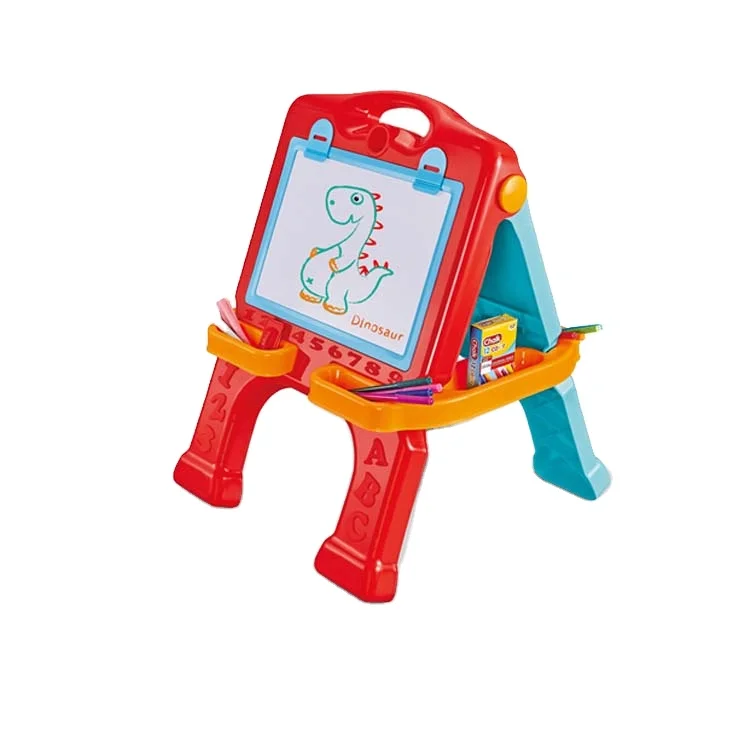 2 in 1 black board chalk and pastel pencil white board easy store drawing easel set for kids