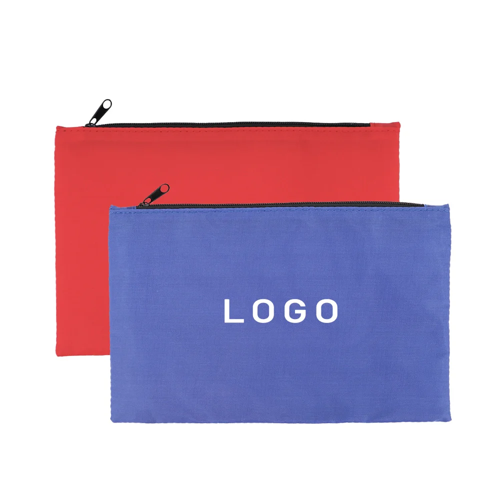 Manufacturer Custom Cheap Packaging Pouch Bag Zippered Company Logo Printed Promotional Organizer Bags