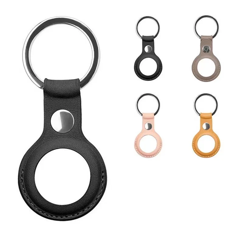 Amazon Hot Sale Anti Lost Wireless Tracker Cover Silicone Protective Tracking Leather phone Airtags Case With Key Ring