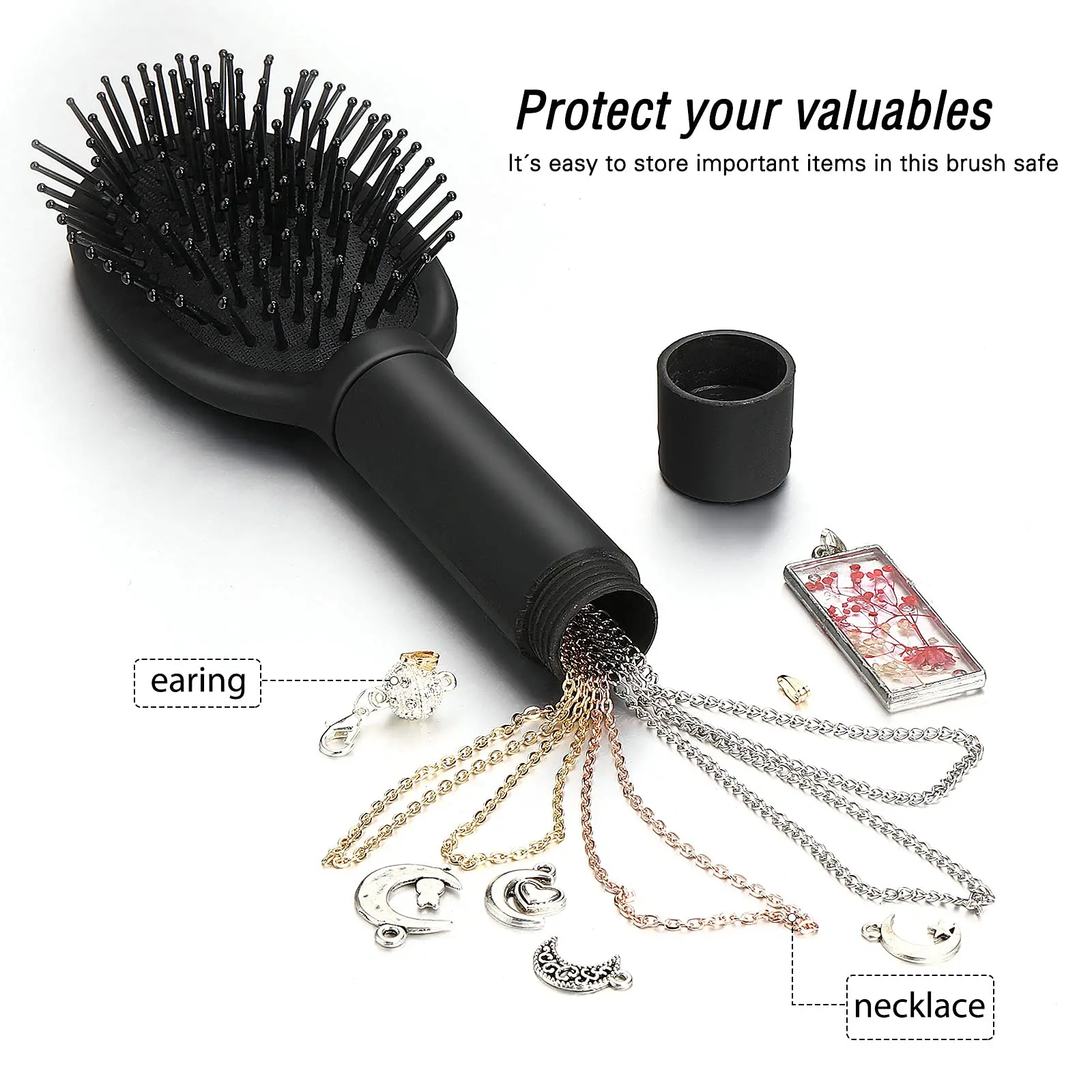 professional custom 2023 Hair Brush Secret Flask Paddle Air cushion comb Diversion Liquid Safe black detangling hairbrush
