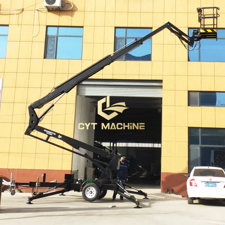 Fast Delivery Small Trailer Mounted Articulated Boom Lift Man Lift