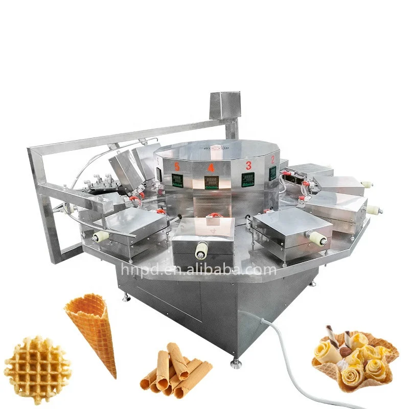 Commercial Price Automatic Rolled Icecream Waffle Cone Biscuit Maker Making Machine Baking Sugar Ice Cream Cone Machine For Sale