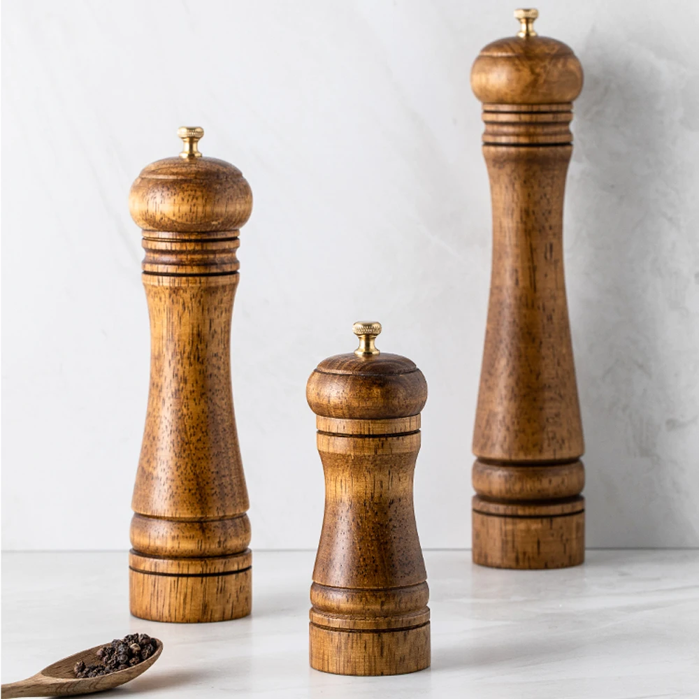 Wholesale Bamboo Gravity Salt Shaker Pepper Grinder Mill
