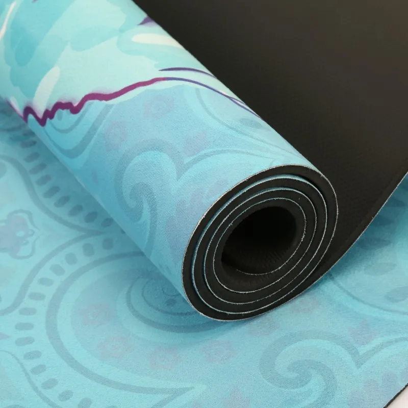 Non-Slip 6mm Home Gym Fitness Micro Suede Yoga Mat Yoga Matt TPE 183x61cm
