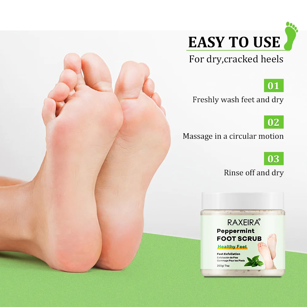 Private Label Body Scrub Foot Pedicure Peppermint Exfoliation Deep Cleansing & Moisturize Foot Scrub Shea Butter