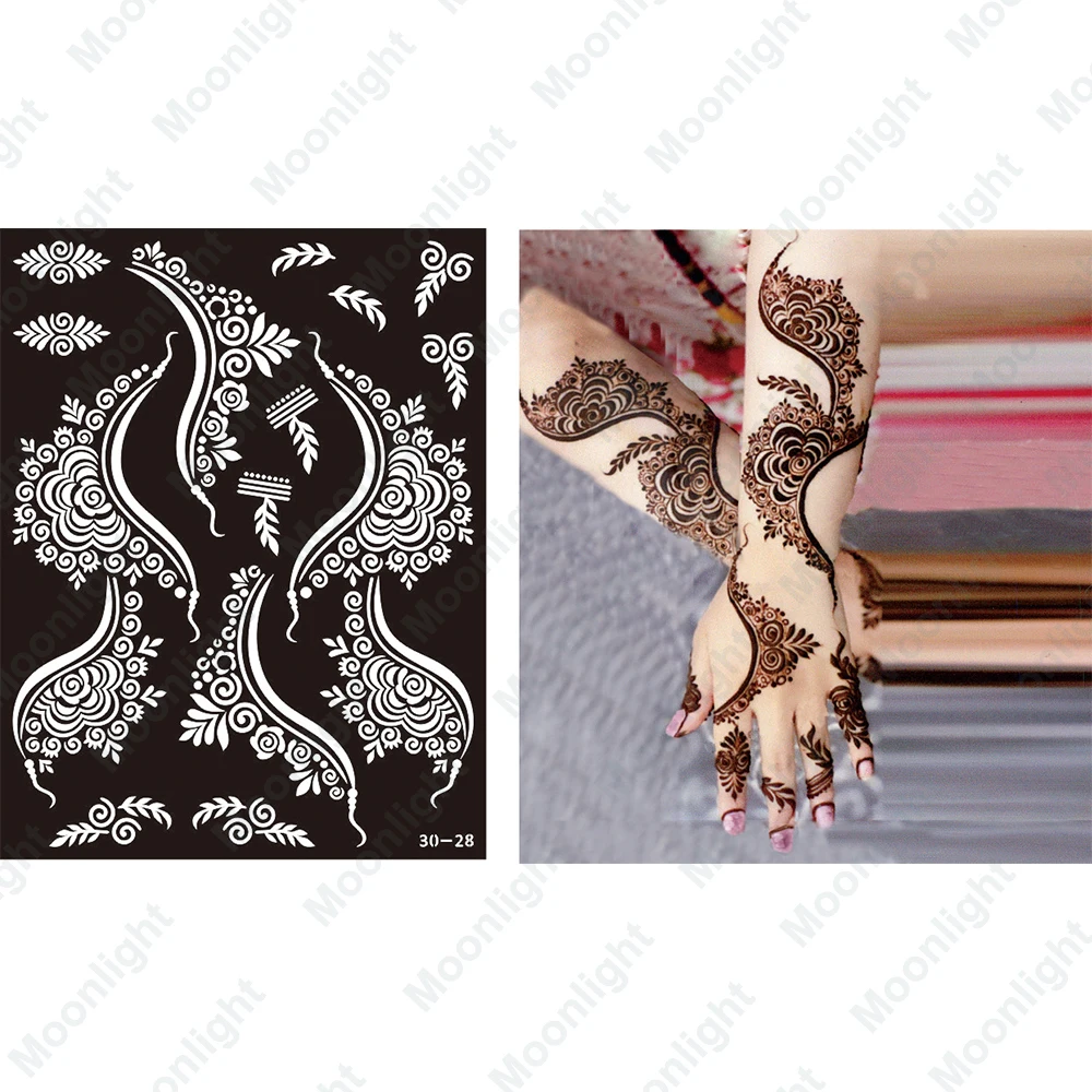 Custom Temporary Henna Tattoo Stencil for Flower Drawing Making Henna Tatoo Stencil Fullhand Henna Stencils Sticker No- Toxic