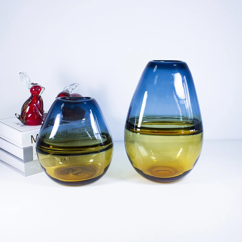 Modern style large tall glass solid colors flower vases for home decor