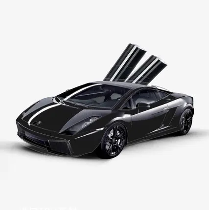 
SULAMEDER Gloss black 8mil car wrap tpu vinyl wrap film for car 1.52X15m 