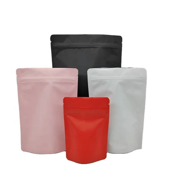 Zip Lock Bag Package Pouch Packaging Matte Black Aluminum Foil Doypack Mylar food Storage Stand Up Zipper Bgs