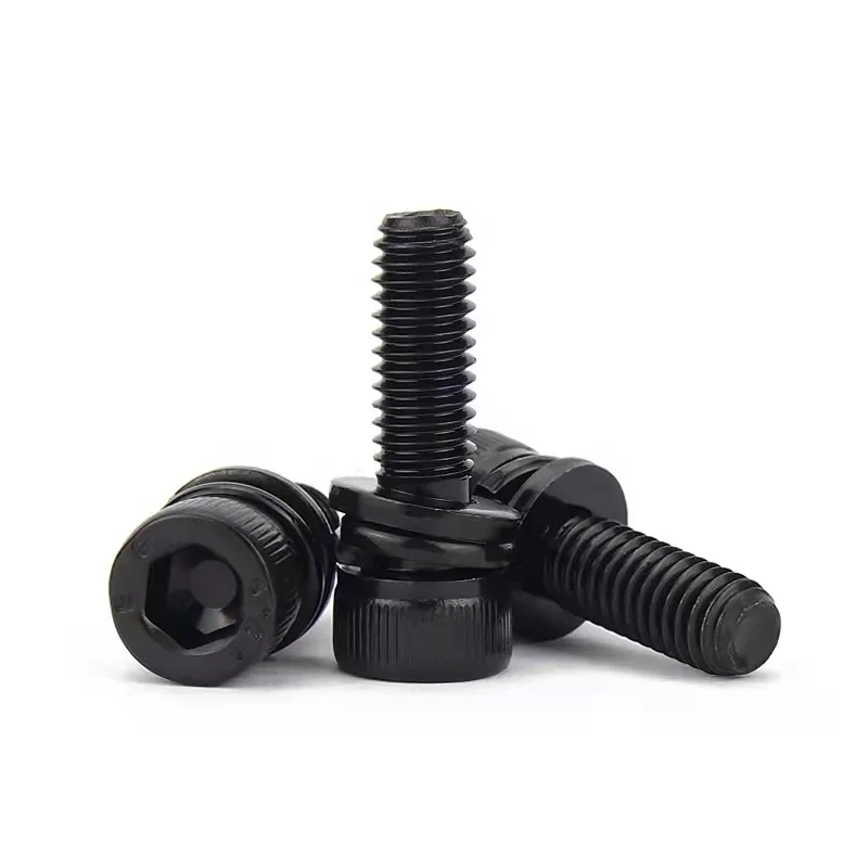 M3M4M5M6M8 12.9 level hexagonal three combination screws self-belt pad bumper pad screw cylindrical bolts