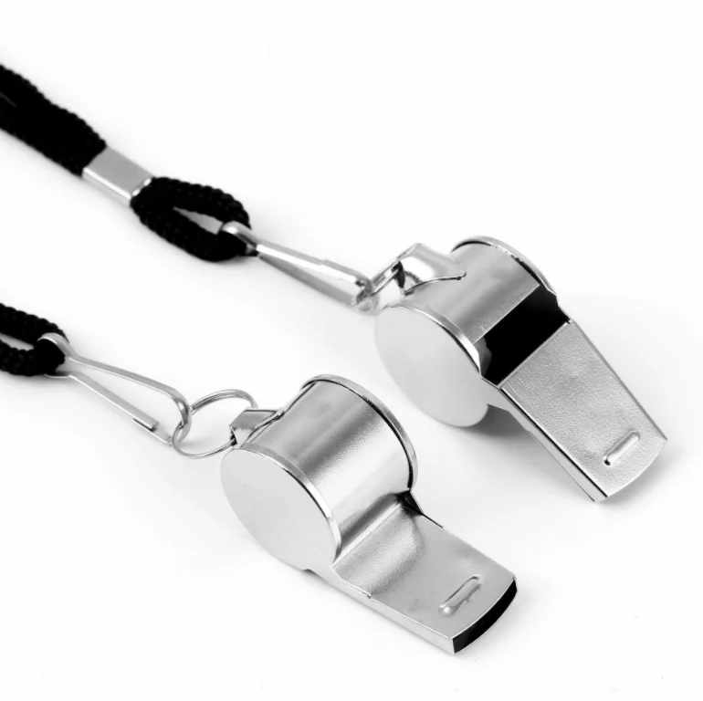 Outdoor Sports Whistle With Lanyard Loud Sound Metal Football Referee Training Whistles For Wholesale