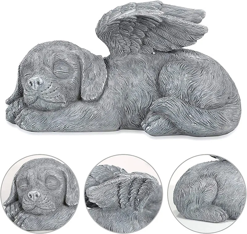 Dog Angel Pet Memorial Gifts Grave Marker Tribute Statue Resin Cat Dog Memorial Statue