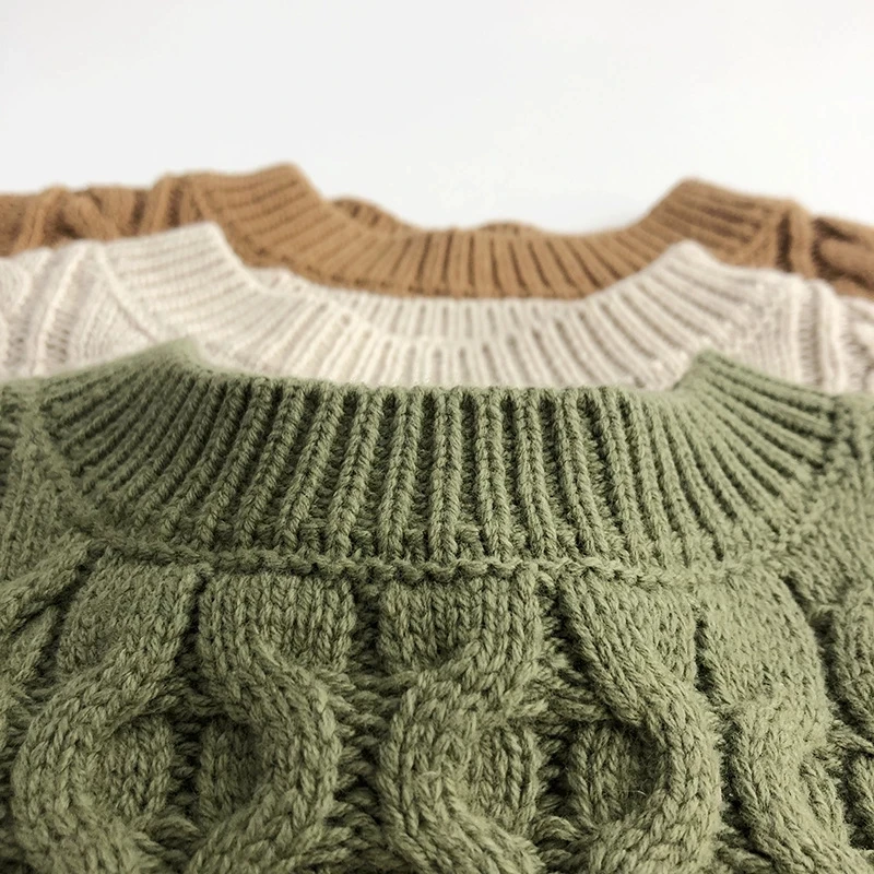 x20938 Winter 1-8t  kids baby girls boys autumn winter full sleeve solid knitted outwear coat toddler Boys children sweater