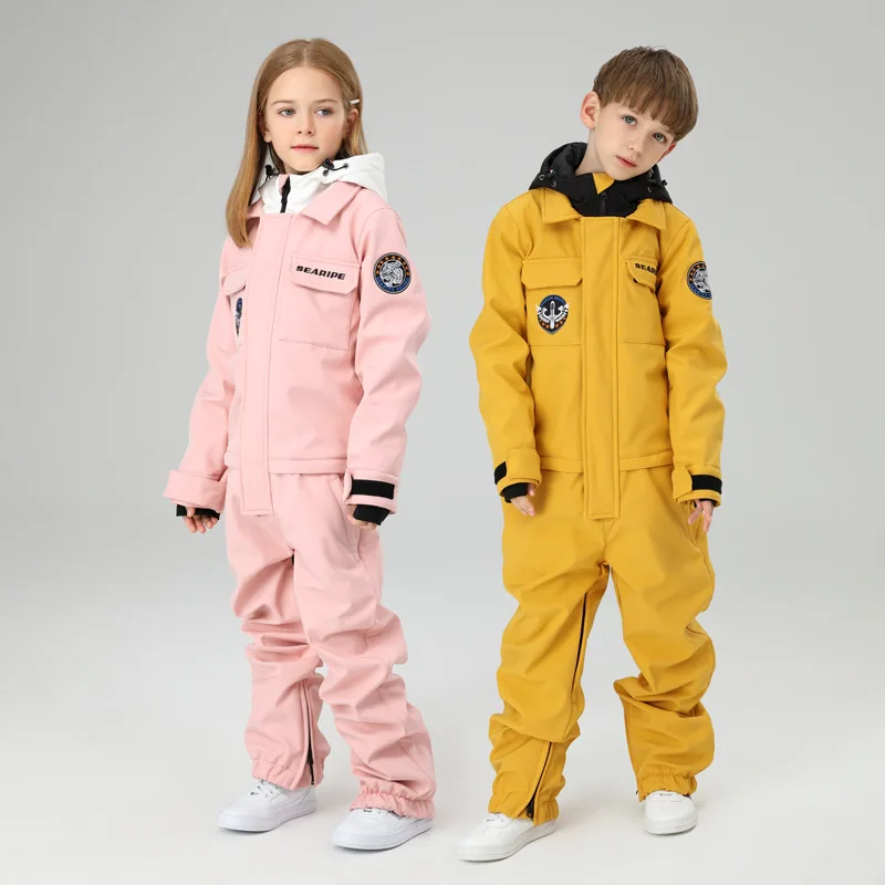 Kids One Piece Snowsuits Overalls Ski Suits Jackets Coats Jumpsuits Winter Outdoor Waterproof Snowboarding Wear