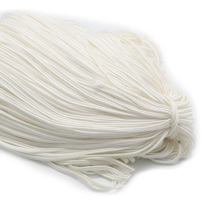 Wholesale Colorful Stretch Round Elastic Cord Rope Polyester Wrapped Elastic Drawstring Cord Band For Garment