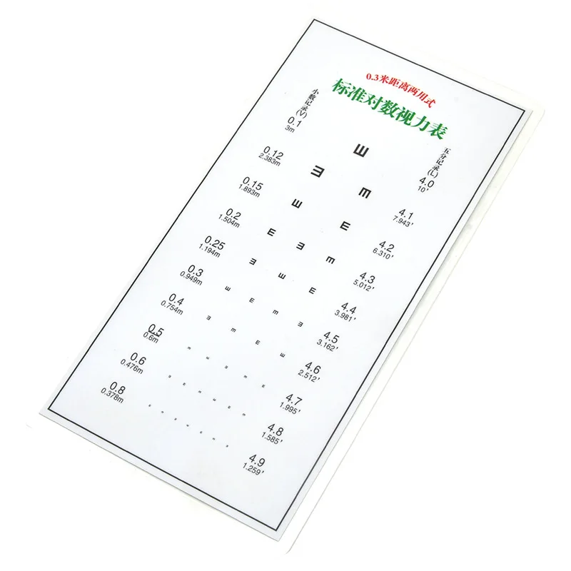 Near-Use Vision Chart Card for Ophthalmology Detection of Myopia and Far Vision Presbyopia Glasses Accessories
