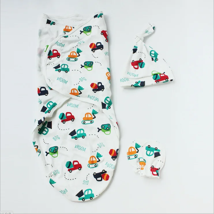 Blankets Newborn Muslin Yellow Camel Headband Baby Swaddle Zipper Wrap Blanket 2pcs Set With Hat