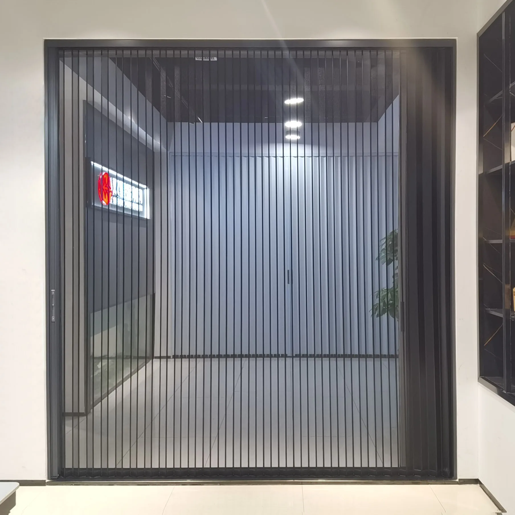 V mesh push-pull folding screen door sliding door terrace