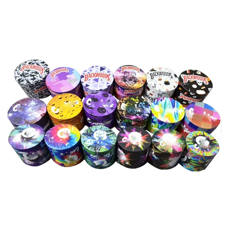 2022 New Design 50MM 4 Parts Zinc Alloy Metal Cartoon Backwoods Herb Grinder Tobacco Custom Logo Dry Grinders Wholesale
