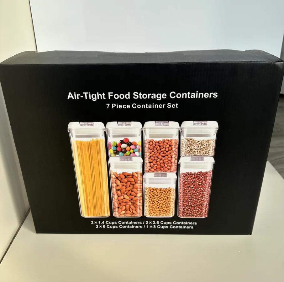 Vtopmart Airtight Food Storage Containers, 7pcs BPA Free Plastic Cereal Containers with Lock Lids for Kitchen Organization