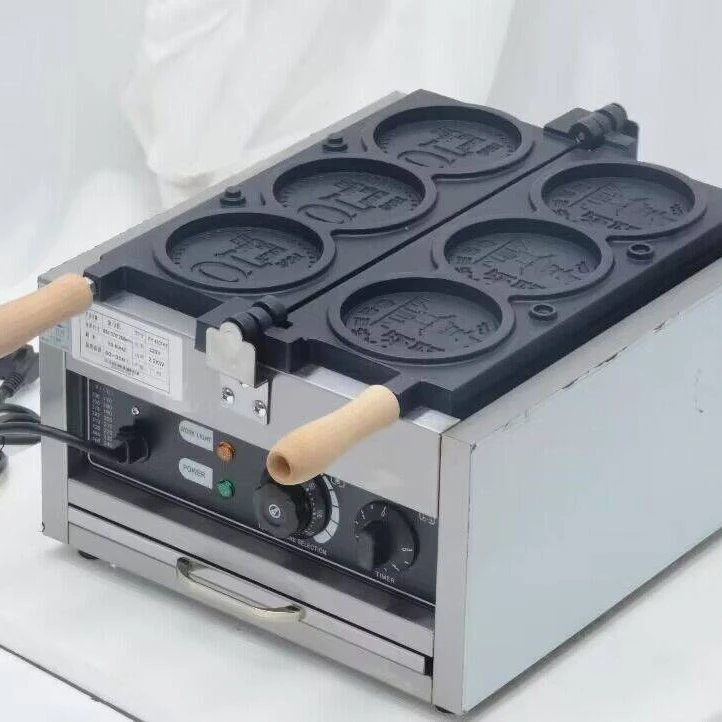 Commercial money coin burning machine bread mold machine coin waffle machine